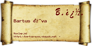 Bartus Éva névjegykártya